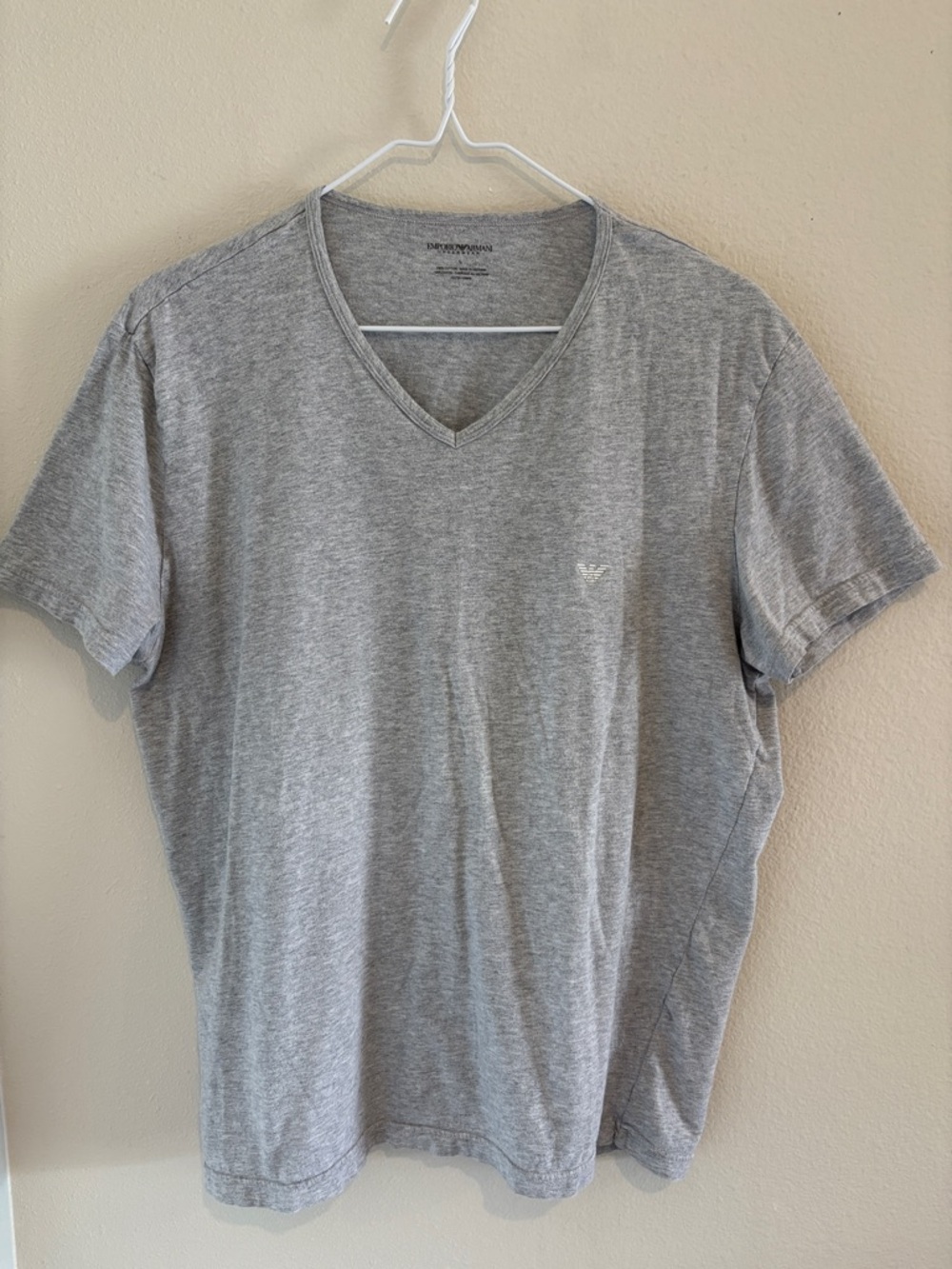 Emporio Armani Men's Gray Tee shirt 100 % Cotton